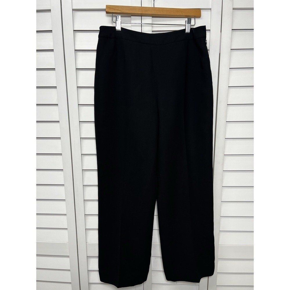 Le Suit Wide Leg Lined Trouser Dress Pants Career Office Women's Size 12 Black